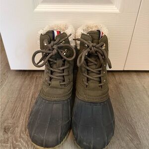 Tommy Hilfiger Olive and Black Combat Boots
